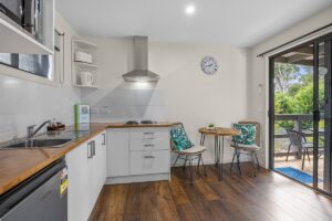 Internal view of a cabin at the Lilydale Pine Hill Caravan park