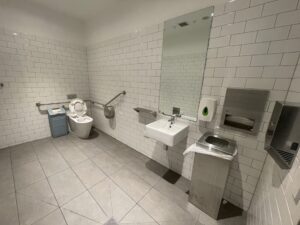 Accessible bathroom inside the Lakeside Visitor Centre.