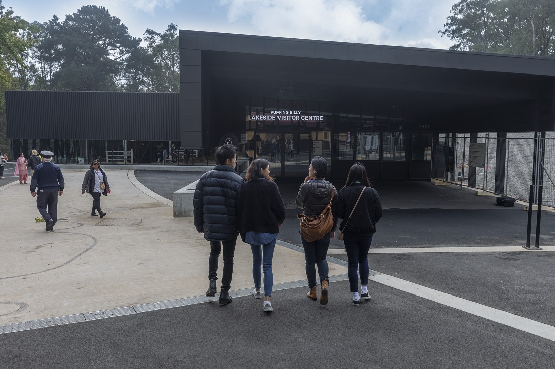 Paved area outside the Main Entrance to the Lakeside Visitor Centre.