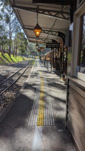 Tactile Ground Surface Indicators At Puffing Billy's Belgrave Station Platform