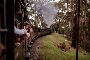 View from the open side carriages