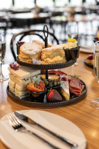 High Tea served on a tiered stand.